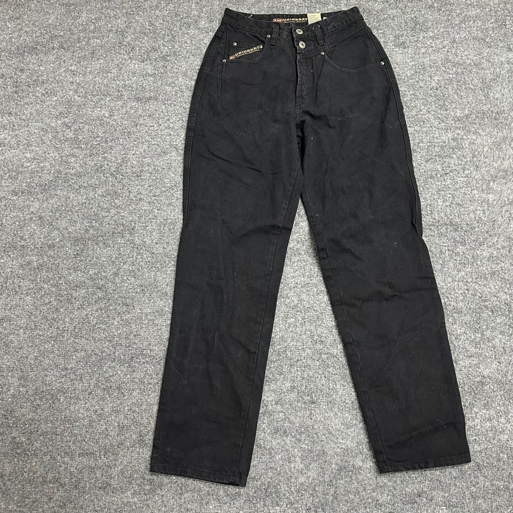 Unionbay Jeans Womens Size 9/10 Black Cotton High Waisted Straight Leg Vintage